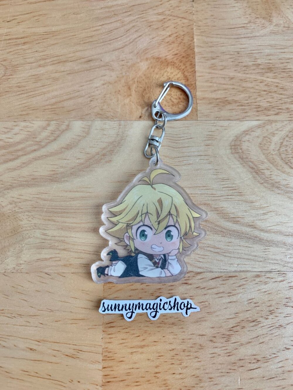 Seven Deadly Sins Anime Acrylic Keychain Meliodas Yellow Hair Demon